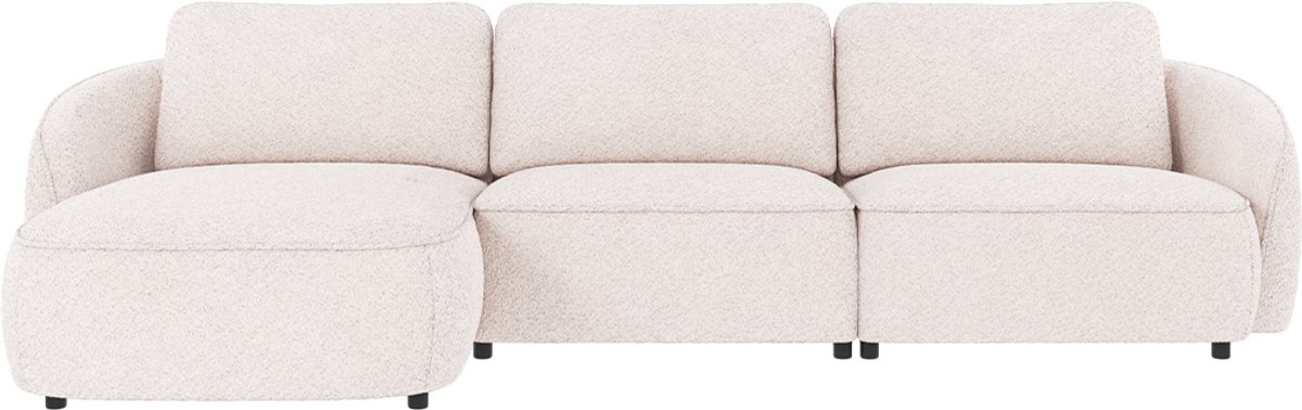 Rowico Home Norris Gestoffeerde 4-zits Hoekbank Wit - Links - Bankstel - Stoffen - Crème - Scandinavisch - 319 cm