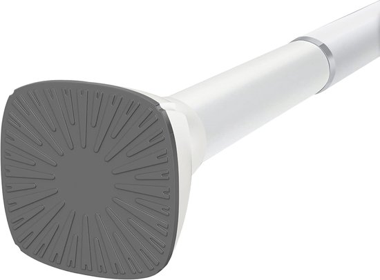 Douchegordijnstang 40 - 490 cm verstelbaar, trekgordijnstang zonder boren, antislip, zwaar belastbare roestvrijstalen douchestang voor badkamer, raam, kast, keuken, terras (zwart, 410-490 cm