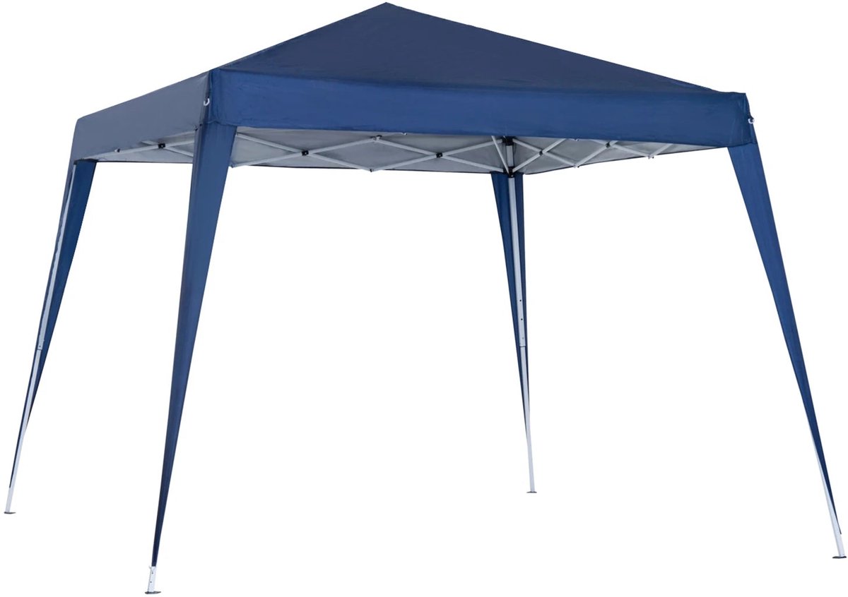 Opvouwbare Partytent 2,4x2,4 m – Waterdicht Pop-up Tuinpaviljoen – Staal & Oxford Doek – UV-bestendig - Blauw
