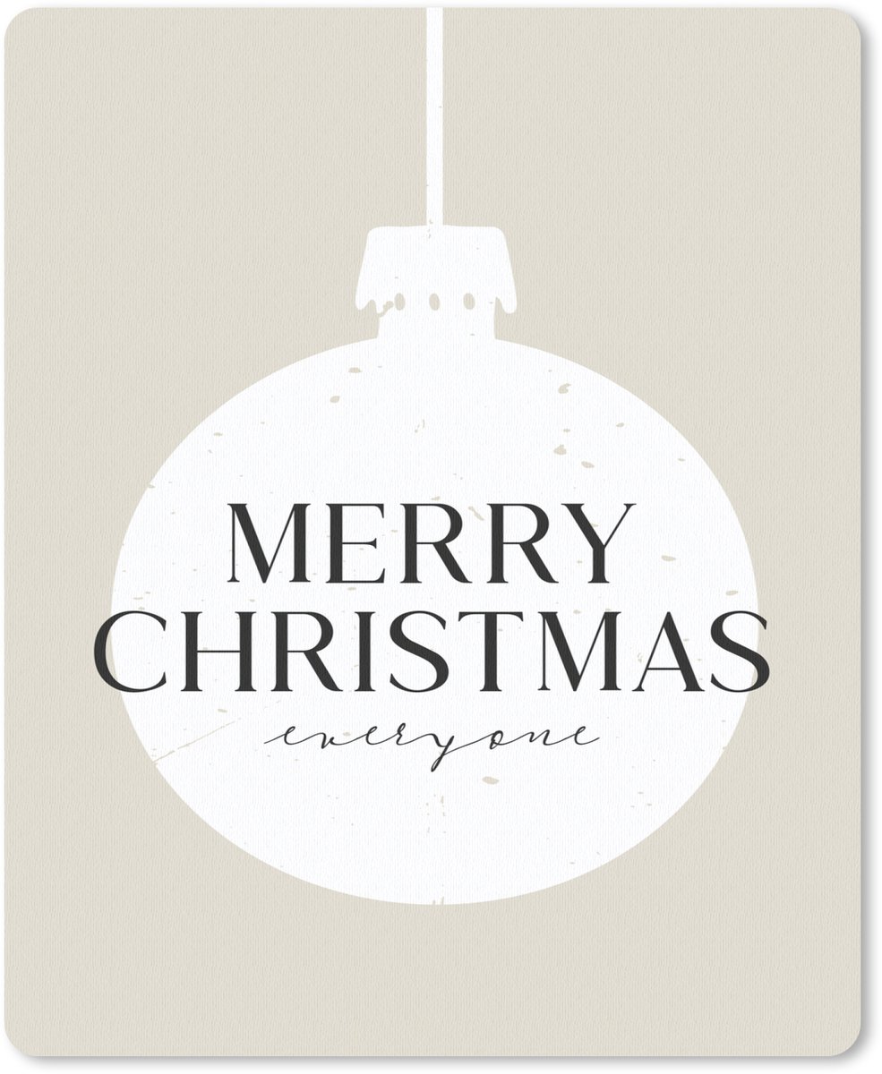 Muismat 19x23 cm - Mousepad Christmas - Kerstballen - Japandi - Witte kerstballen - Muismatten