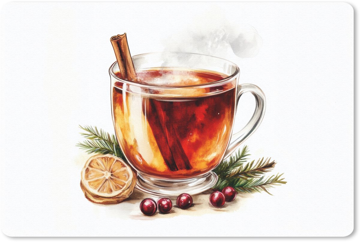 Muismat 27x18 cm - Mousepad Thee - Warm - Winter - Sfeer - Muismatten