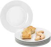 Set de 6 assiettes à gâteau TOMMY en porcelaine blanche 20 cm
