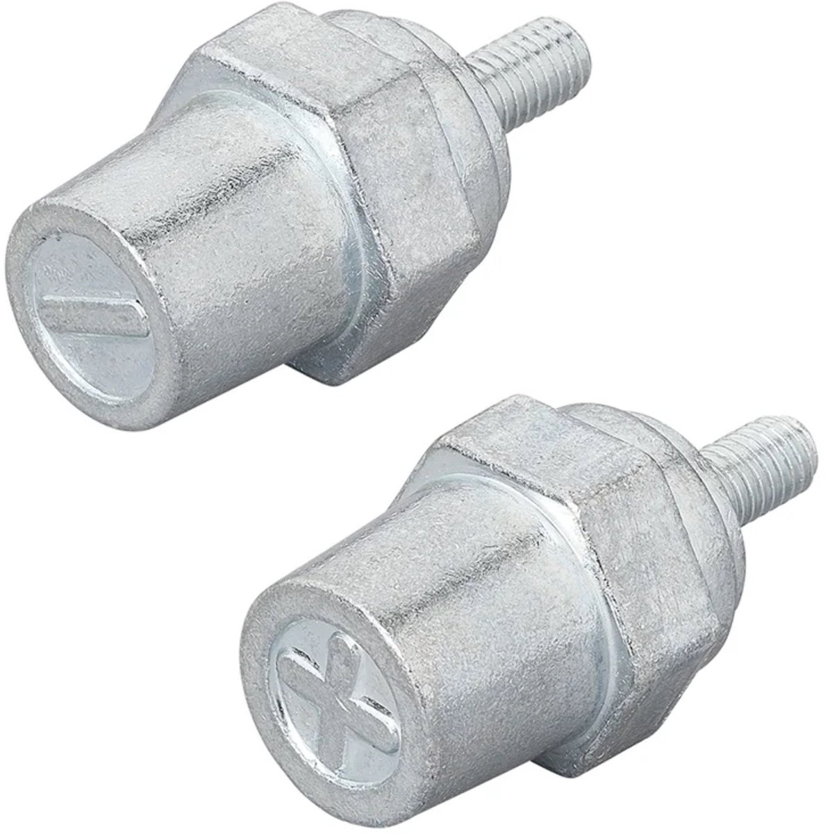ProPlus set van 2 schroefbare accupolen m6 - voor (lithium) accu met standaard accupolen - plus- en minpool - zilver