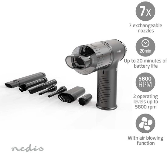 Nedis Oplaadbare Handstofzuiger met Luchtblazer - 90 W - Nedis - €49,99