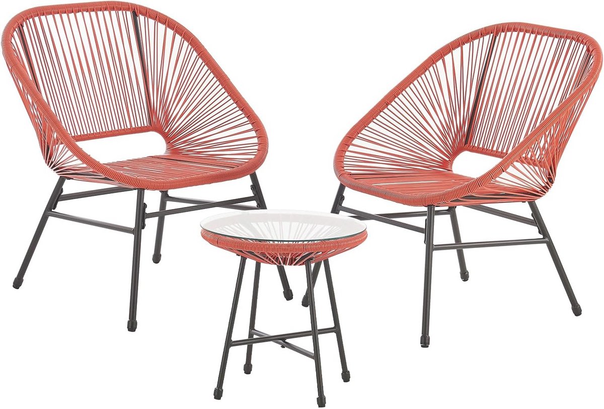Image of 3-delige balkonmeubelset met stoelen en tafel - terracotta