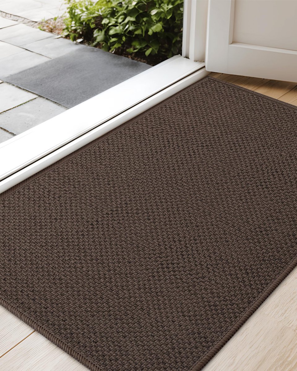 Ibenzoa Absorberende en Antislip Deurmat voor Binnen en Buiten, Wasbaar en , 43 x 75 cm, Bruin