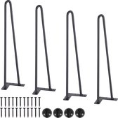 H JINHUI 4 stuks 40,6 cm schuine tafelpoten, metalen meubelpoten met antislipbeker, kegelkastpoten, zware salontafelpoten, antislip, stille bodemplaatsing voor meubels, banken, kasten