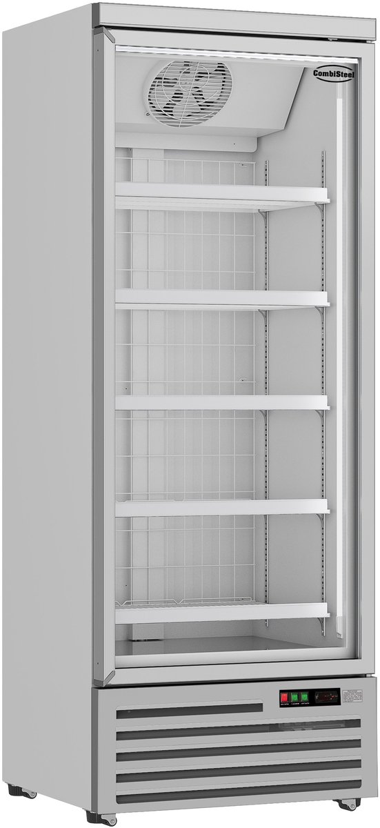 Combisteel Vrieskast - 600L - Wit - Glasdeur - Geforceerd - Wielen - 750x710x1997mm