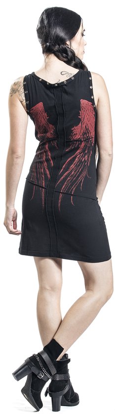 Robe Rock Zwart à lacets Rock Rebel by EMP Femme - 3XL