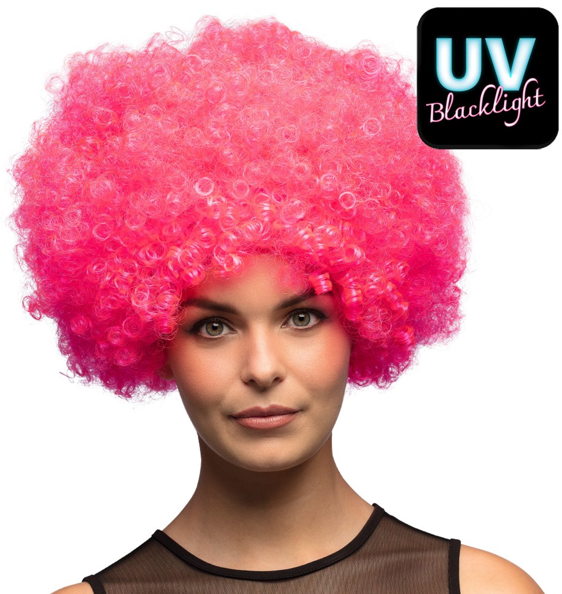 Boland - Pruik Groove roze Roze - Afro - Kort - Unisex - Danser/danseres - 70's, 80's & 90's - Disco — afbeelding 11