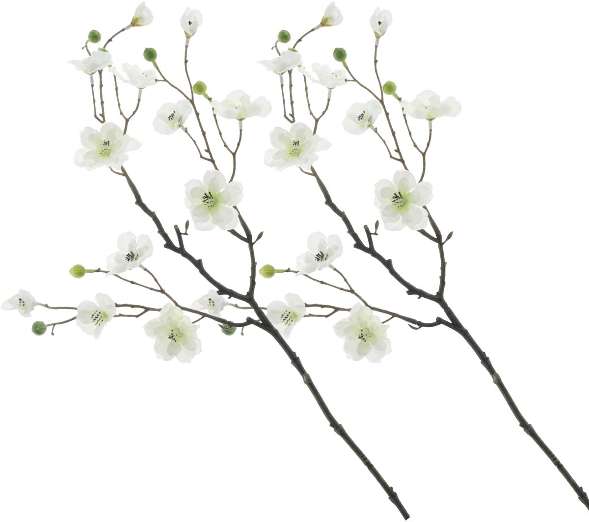 Bellatio Design Kunstbloem appel bloesem Kyoto - 2x - 56 cm - wit - Kunst zijdebloemen