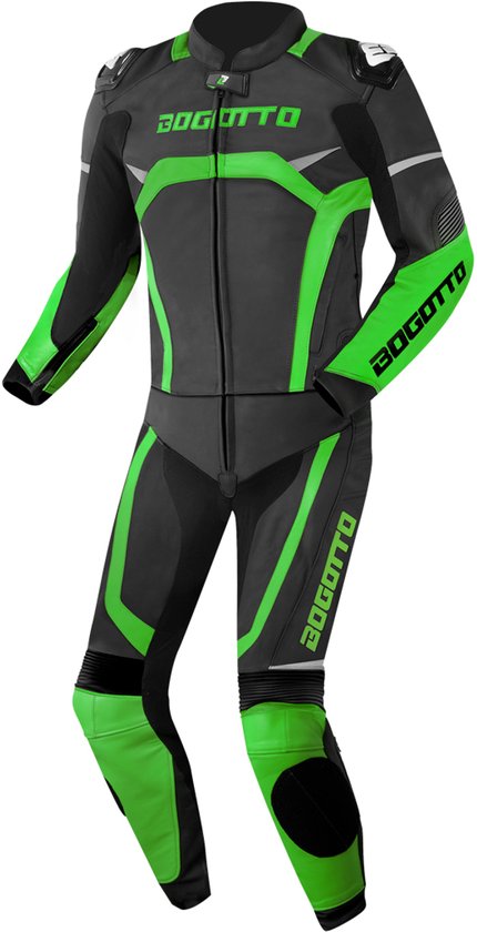 Combinaison moto 2 pièces Bogotto Misano Zwart et verte - Taille 50 - Combinaison de course
