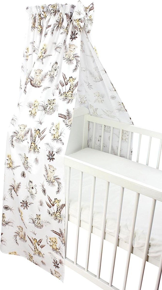 Ibenzoa® Gedetailleerde Baby Bed Hemel Beige Leeuwenprint 160x240 cm - Zachte Decoratie