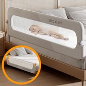 YYchan Opvouwbaar Bedhekje - Extra lang (150 cm) - Grijze Bedzijrail – Veilig en Stijlvol - U-vormig Antislip Schuim met Fixatieband
