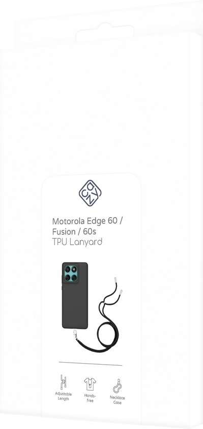 Étui Cazy avec cordon pour Motorola Edge 60 Fusion / Edge 60/60s - Étui flexible - Zwart