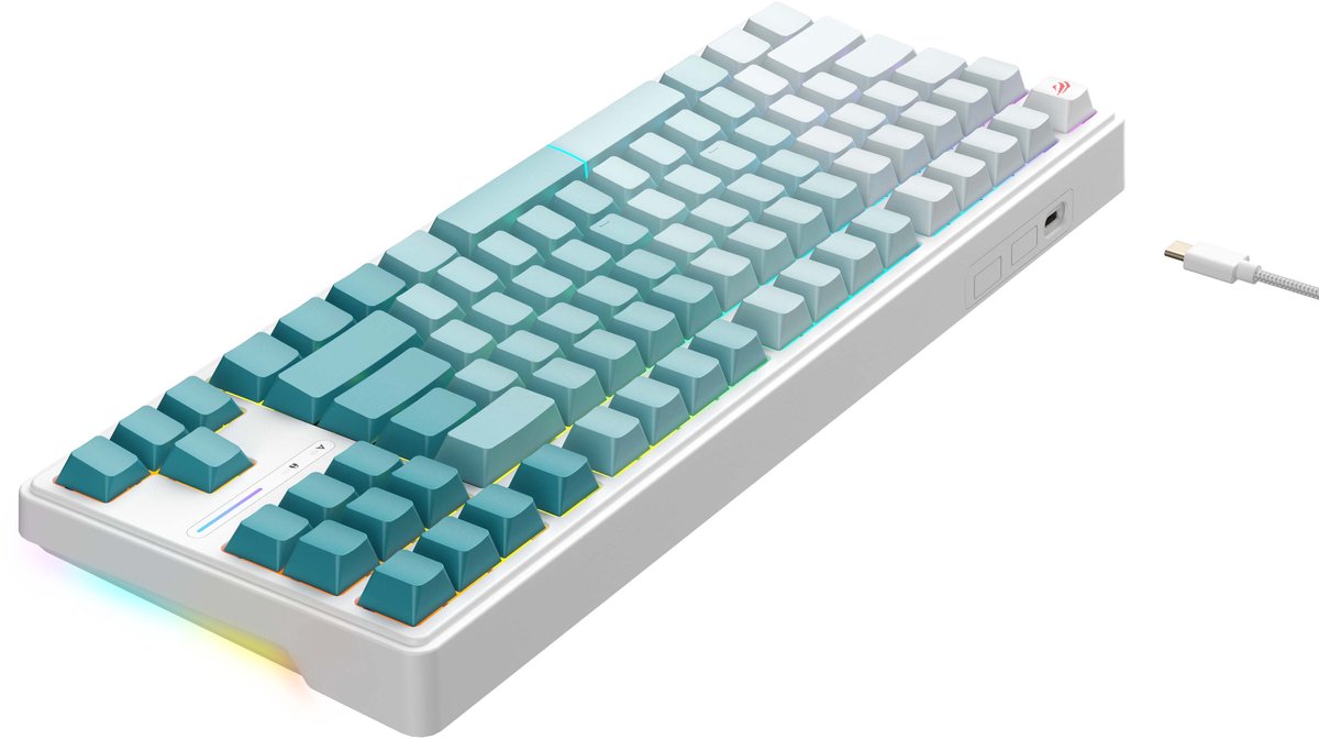 Havit KB901L (White and green) toetsenbord Gamen USB QWERTY Groen, Wit