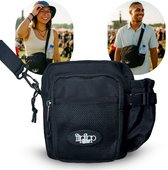 FLIPFLOP CLUB - Telefoontasje met Fles Vakje - Schoudertas - Fanny Pack - Festival - Waterfles - Zwart