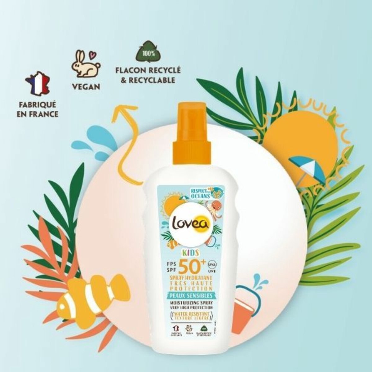 Lovea Sun Zonnebrand Spray Kids SPF 50+ - 3 x 150 ml - Voordeelverpakking