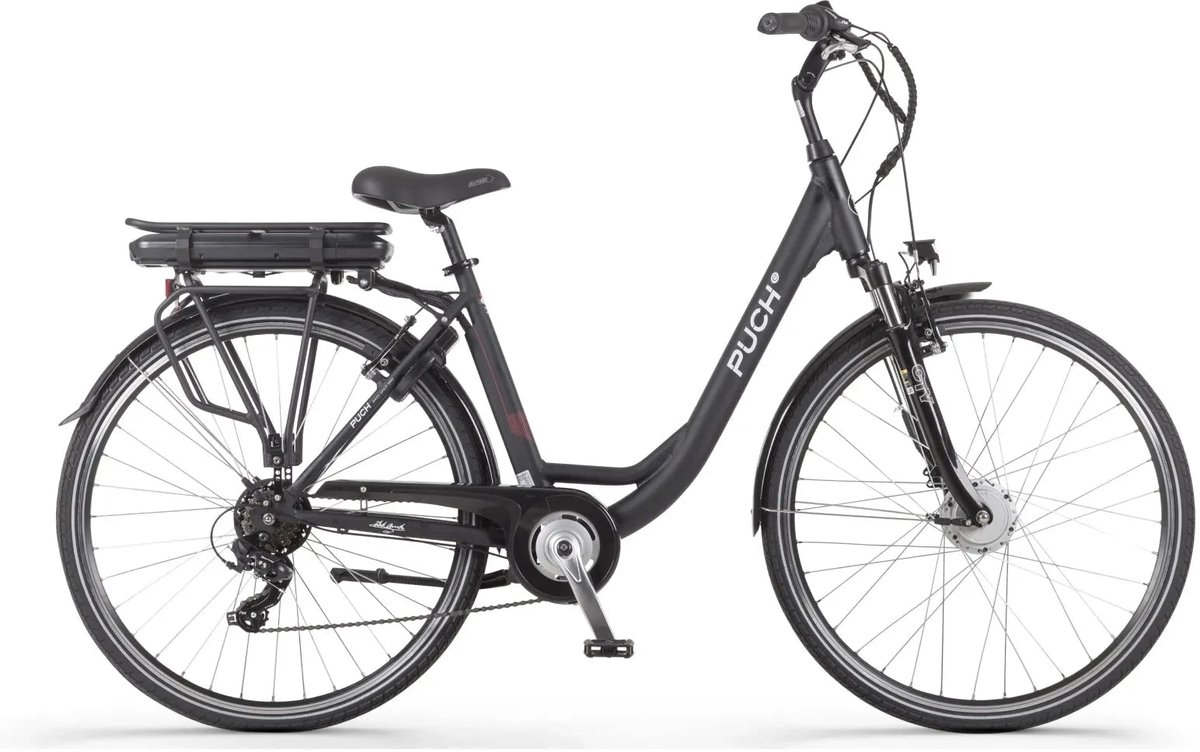 Puch Basic D7 Elektrische fiets Damesfiets 7 versnellingen 14Ah 468Wh 49 cm Zwart E-bike