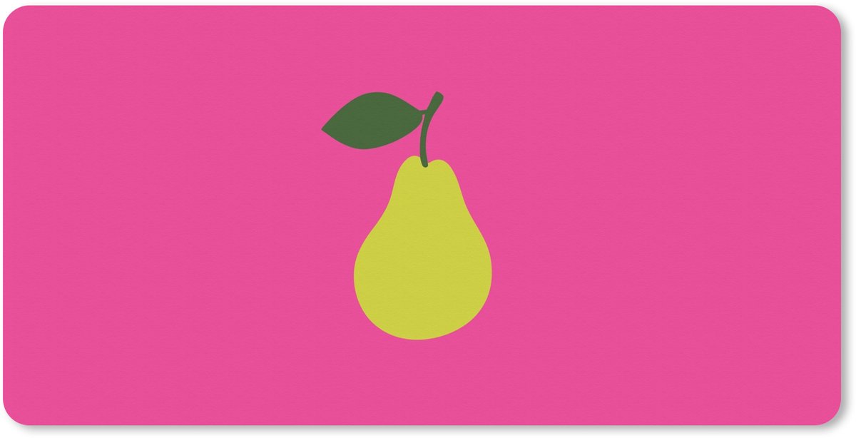 Muismat XXL 90x45 cm - Bureau onderlegger - Bureau mat Illustratie - Fruit - Peer - Groen - Bureaumat - Gaming mousepad xl - Bureaulegger groot - Computer deskmat
