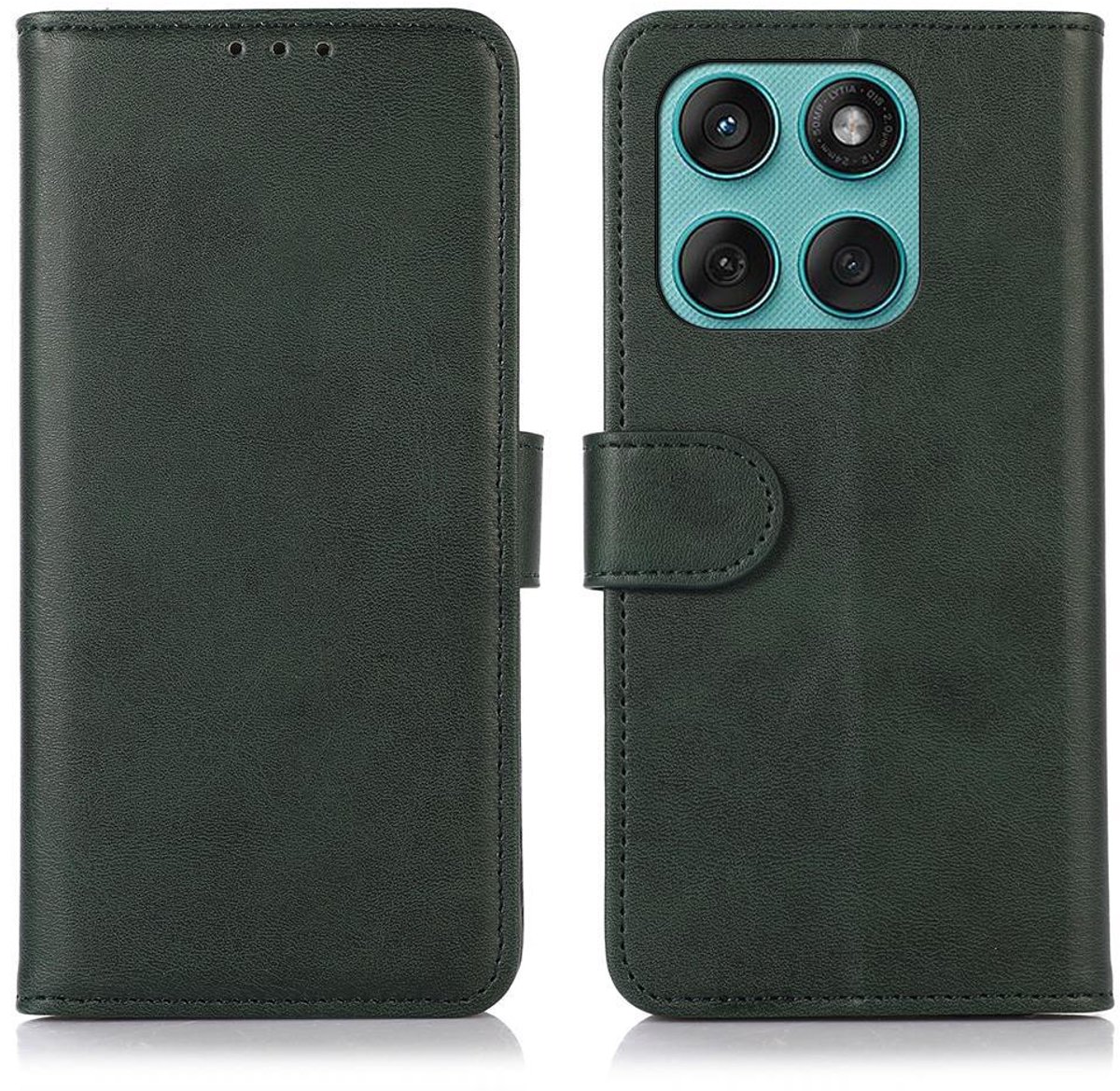 Mobigear Telefoonhoesje geschikt voor Motorola Edge 60 Fusion Hoesje | Mobigear Wallet Bookcase Portemonnee | Pasjeshouder voor 3 Pasjes | Telefoonhoesje voor Pinpas / OV Kaart / Rijbewijs - Groen