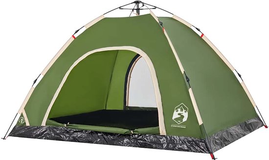 vidaXL - Tent - 4-persoons - snelontgrendeling - groen van Vidaxl — afbeelding 3