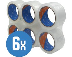 DULA Verpakkingstape - Transparant - PP Plakband - 50mmx66m - 6 rollen dozen tape