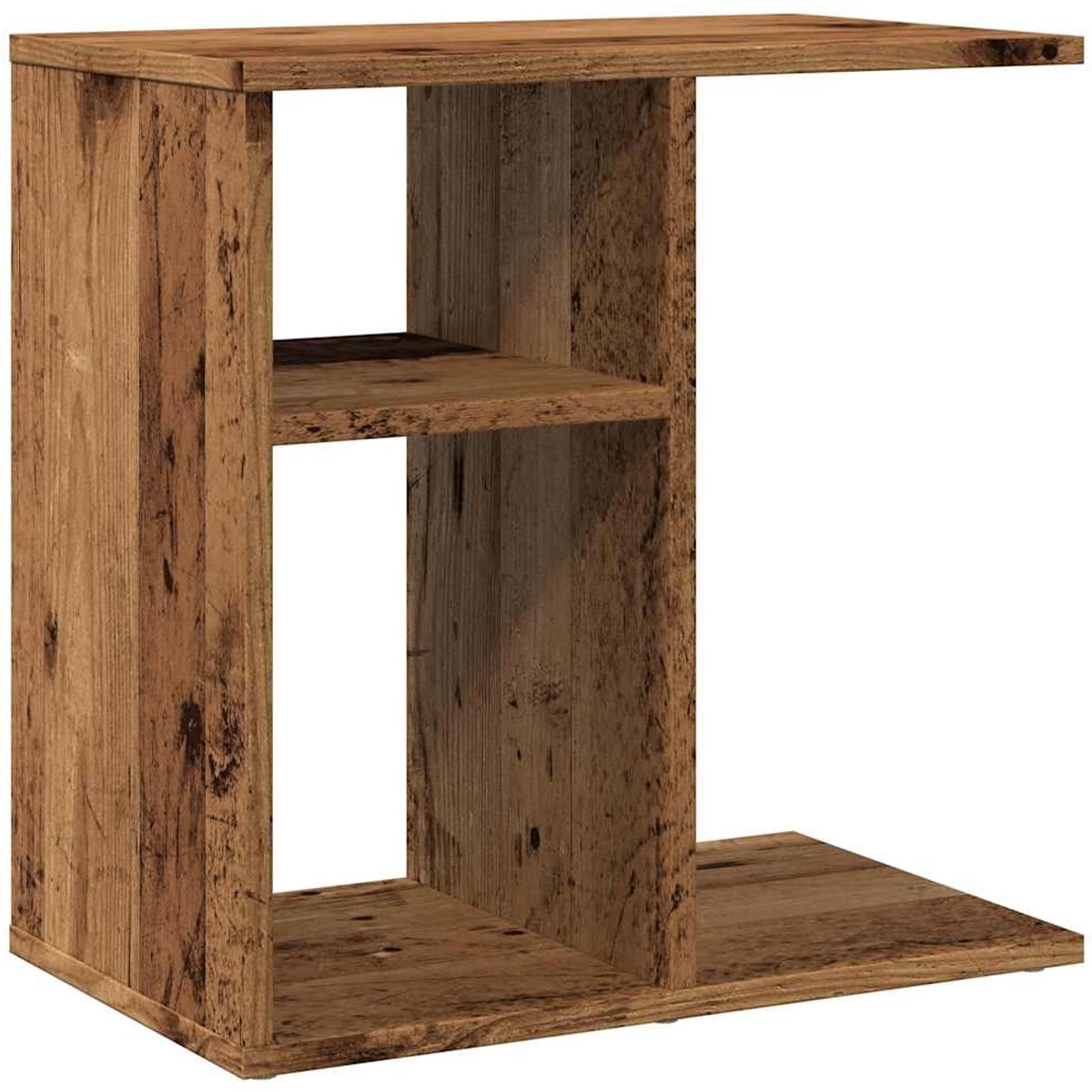 vidaXL Bijzettafel - 50x30x50 - cm - bewerkt - hout - oud - houtkleurig oud hout