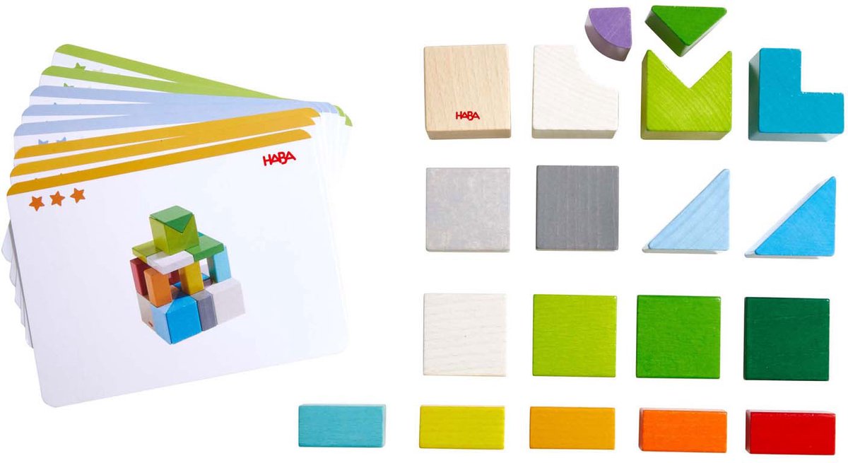 Haba Compositiespel Blokkenmix-3d Junior Hout 19 Blokken