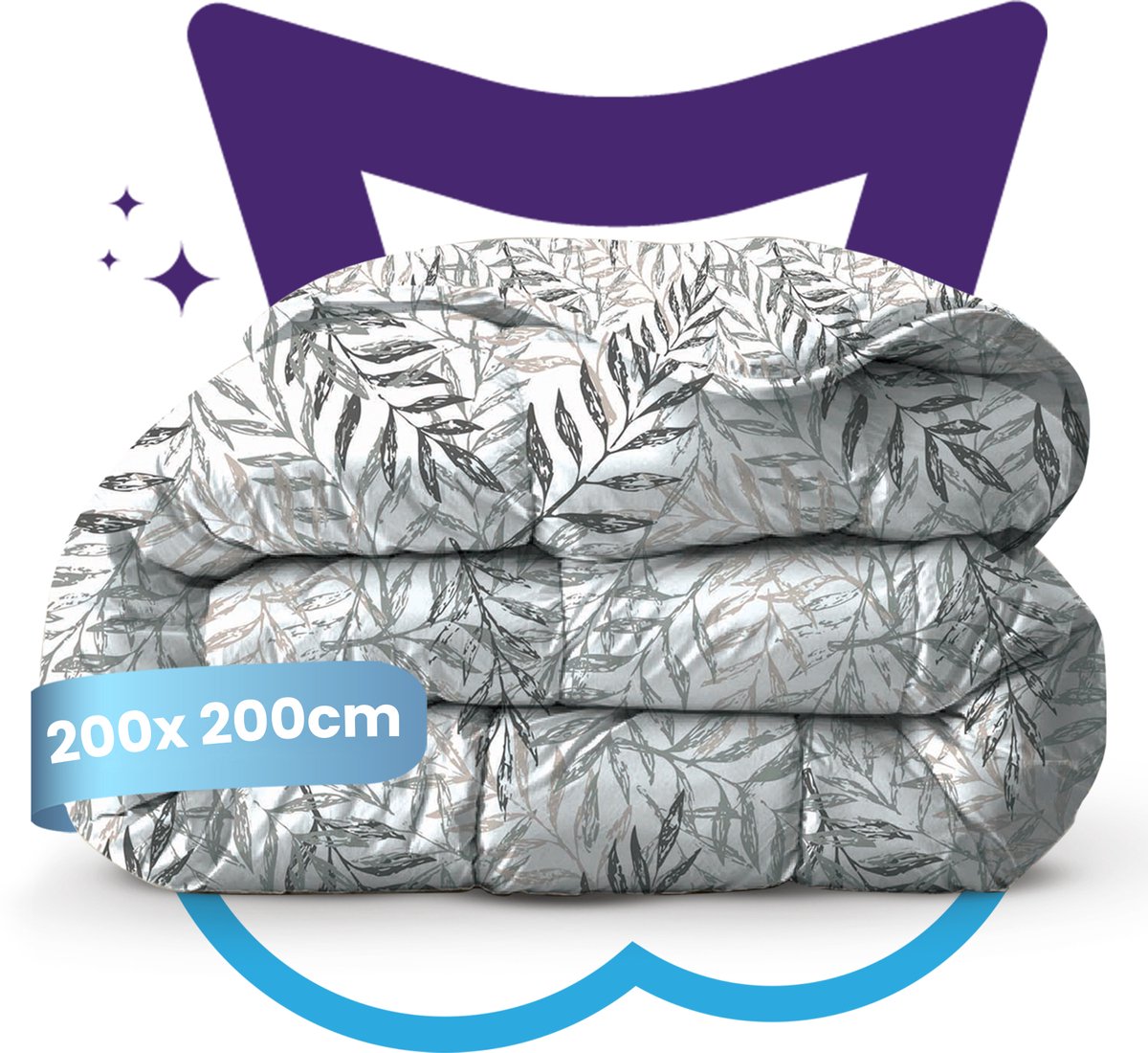 Slaapspeciaal Zomerdekbed - eazydekbed ® Series BLOOMY - Dekbed zonder overtrek + 2 KUSSENSLOPEN | 200x200 cm - Hoesloos dekbed - 100% Katoen - Bedrukt dekbed - Dekbed in kleur - Gekleurd dekbed - Tweepersoons dekbed