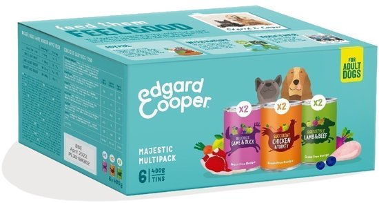 Edgard & Cooper Hondenvoer Multipack Kip - Wild - Lam 6 x 400 gr