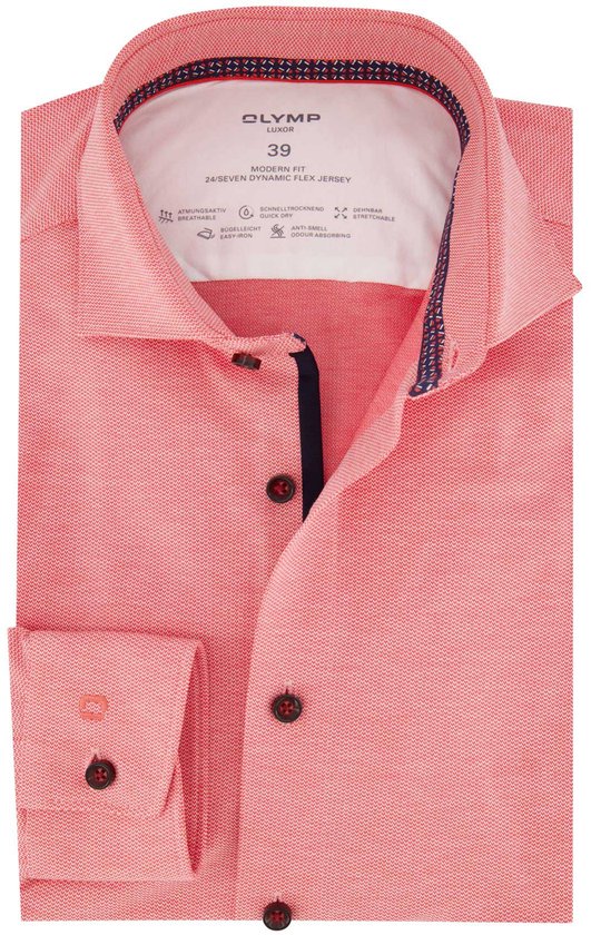 Chemise en jersey Olymp Regular fit - Rose saumon - Taille 44