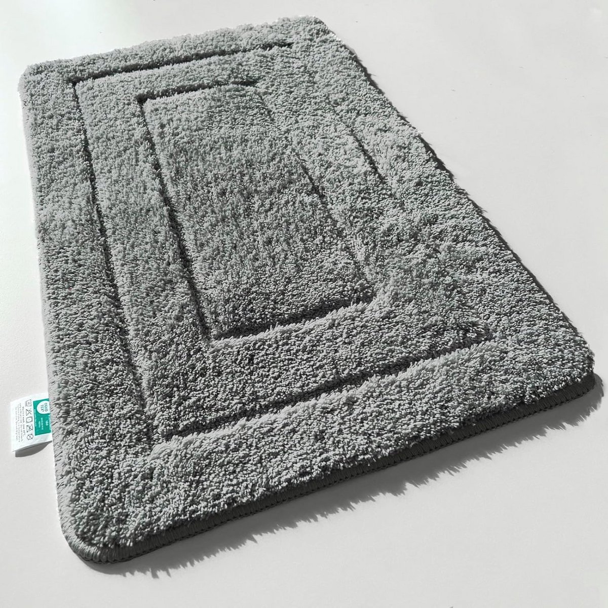 Pluizige Badmat/douchemat – Sneldrogend, Antislip, Machinewasbaar – Donkergrijs – 60 x 100 cm