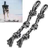 Corde de jouet pour chien Relaxdays - corde pour chien - jouets à mâcher - corde de jeu - corde à soie dentaire - 2x