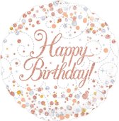 Wefiesta - Folieballon Happy Birthday Rose Gold Dots