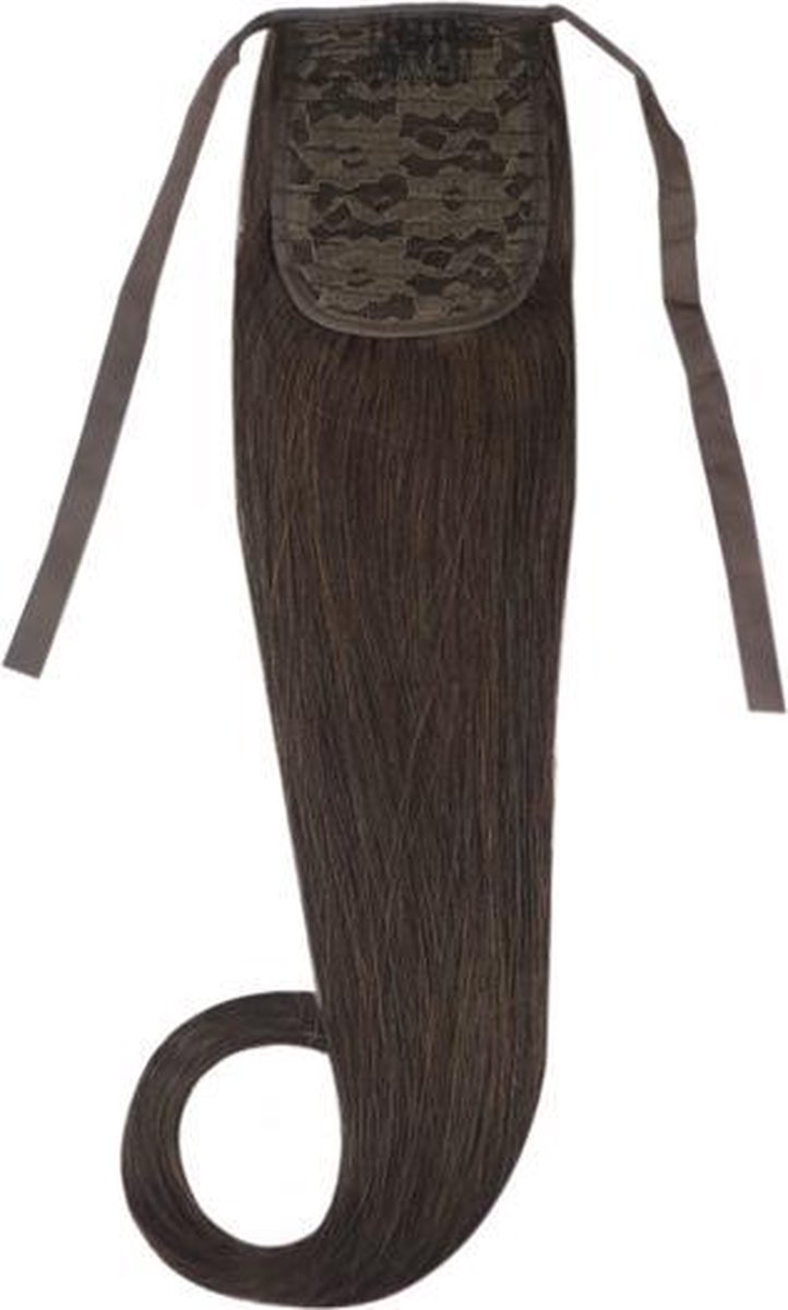 Remy Human Hair Extensions Ponytail straight bruin 2#