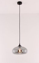Hanglamp smoke rookglas | mat zwart | 120 cm - 28cm