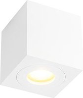 QAZQA capa - Moderne Plafondspot | Spotje | Opbouwspot - 1 lichts - L 90 mm - Wit -