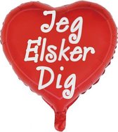 Wefiesta Folieballon Hart Jeg Elkser Dig Deens 45,5 Cm Rood/wit