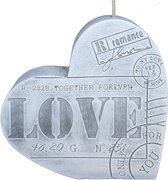 Grijze LOVE hart kaars 135/135/40 (40 uur)