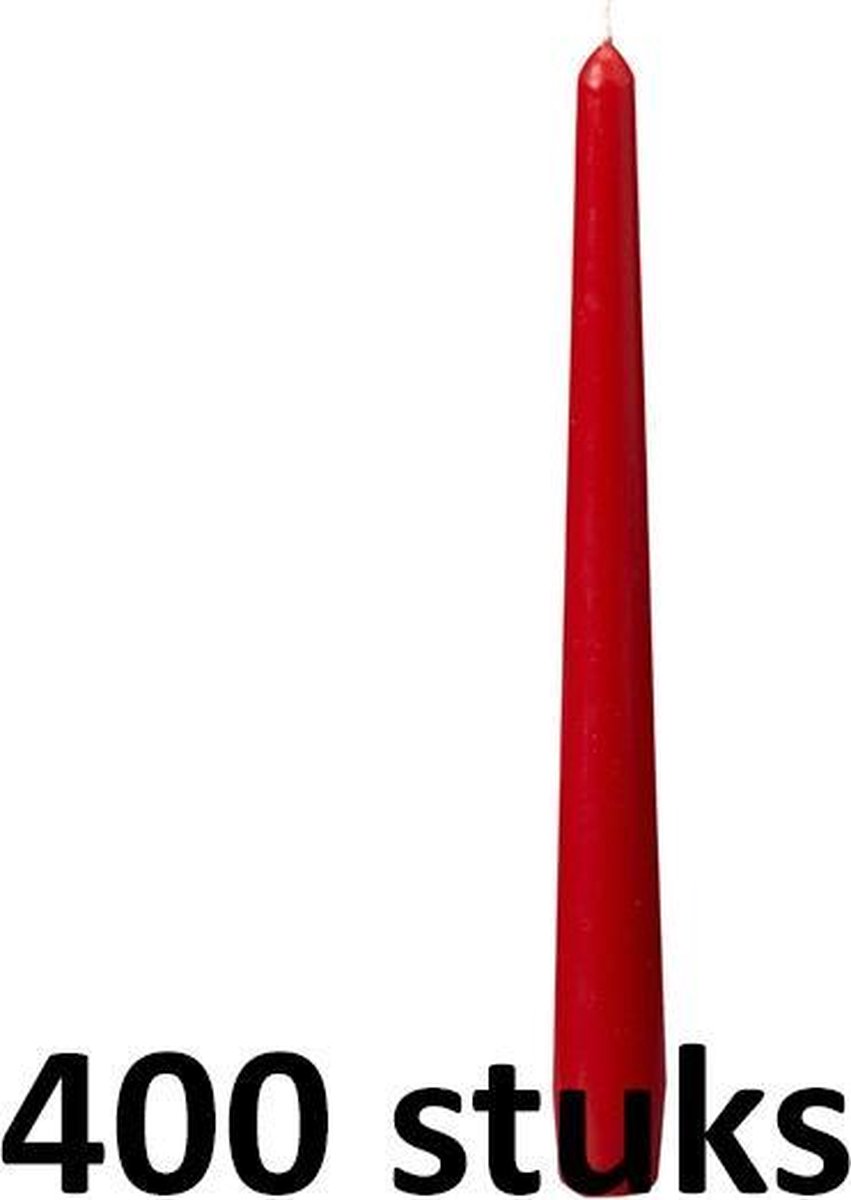 400 stuks dinerkaarsen rood 245/23 (7 uur)