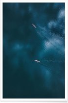JUNIQE - Poster Oceaan - luchtfotografie -13x18 /Blauw