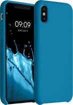 kwmobile telefoonhoesje voor Apple iPhone X - Hoesje met siliconen coating - Smartphone case in Caribisch blauw
