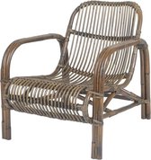 Bruine Rotan Loungestoel Boaz - 63x85xH72 cm