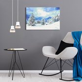 Doe-het-zelf op canvas schilderen - Snow Christmas Trees-60x40