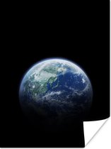Aarde vanuit de ruimte 60x80 cm - Foto print op Poster (wanddecoratie woonkamer / slaapkamer)