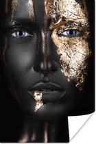 Portrait de femme avec de l'or sur le visage 120x180 cm XXL / Groot format!