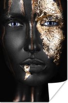 Portrait de femme avec de l'or sur son visage 40x60 cm