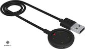 Zwarte Strap-it oplader met magnetische connector en USB-A kabel.