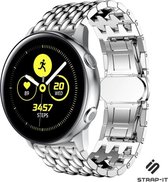 Stalen Smartwatch bandje - Geschikt voor  Samsung Galaxy Watch Active / Active 2 stalen draak band - zilver - Strap-it Horlogeband / Polsband / Armband